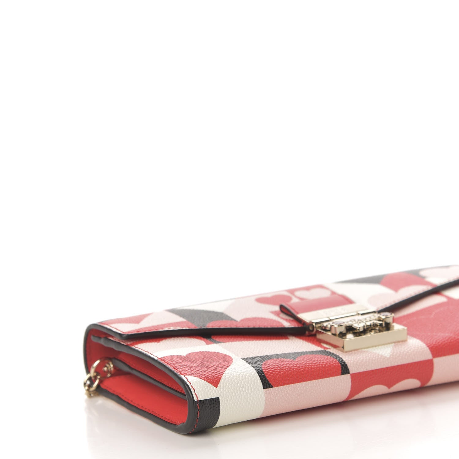 MCM Calfskin Heart Print Large Patricia Wallet On Chain Multicolor 7 of 10