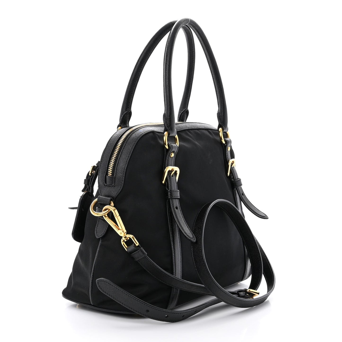 Tessuto Nylon Saffiano Tote Black