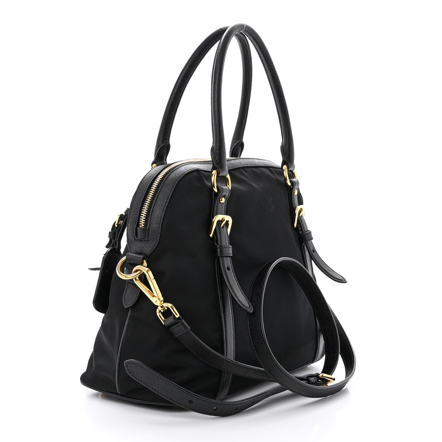Prada Tessuto Nylon Saffiano Tote Black 3 of 14
