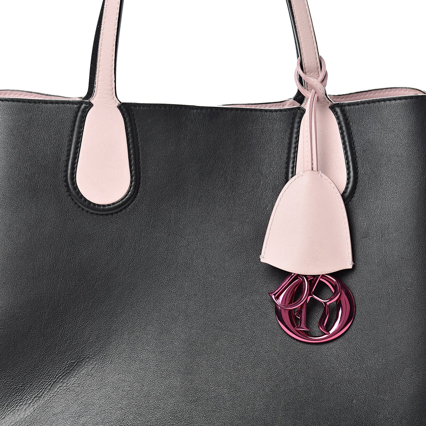 Calfskin Small Addict Shopping Tote Black Pink