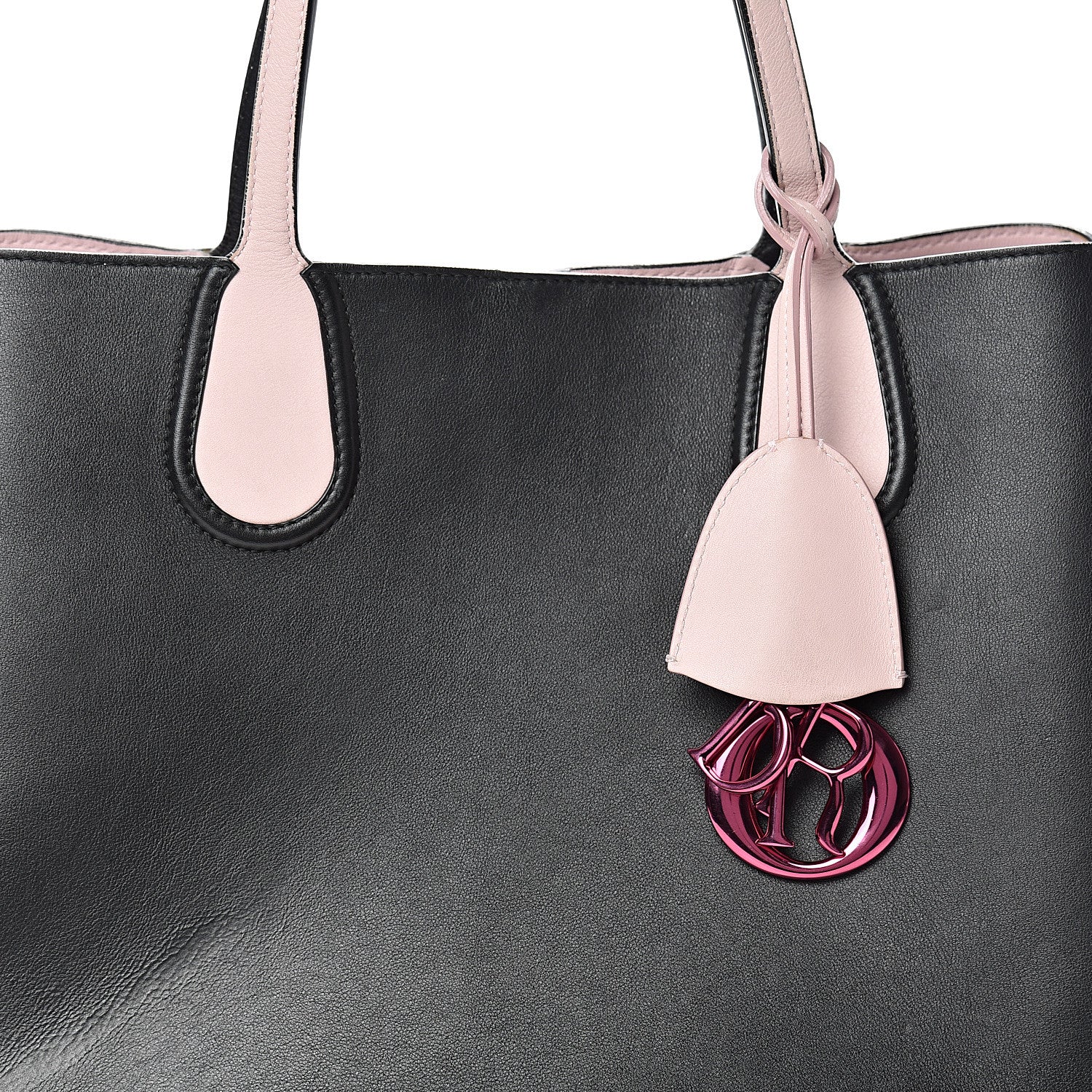 Christian Dior Calfskin Small Addict Shopping Tote Black Pink 8 of 13