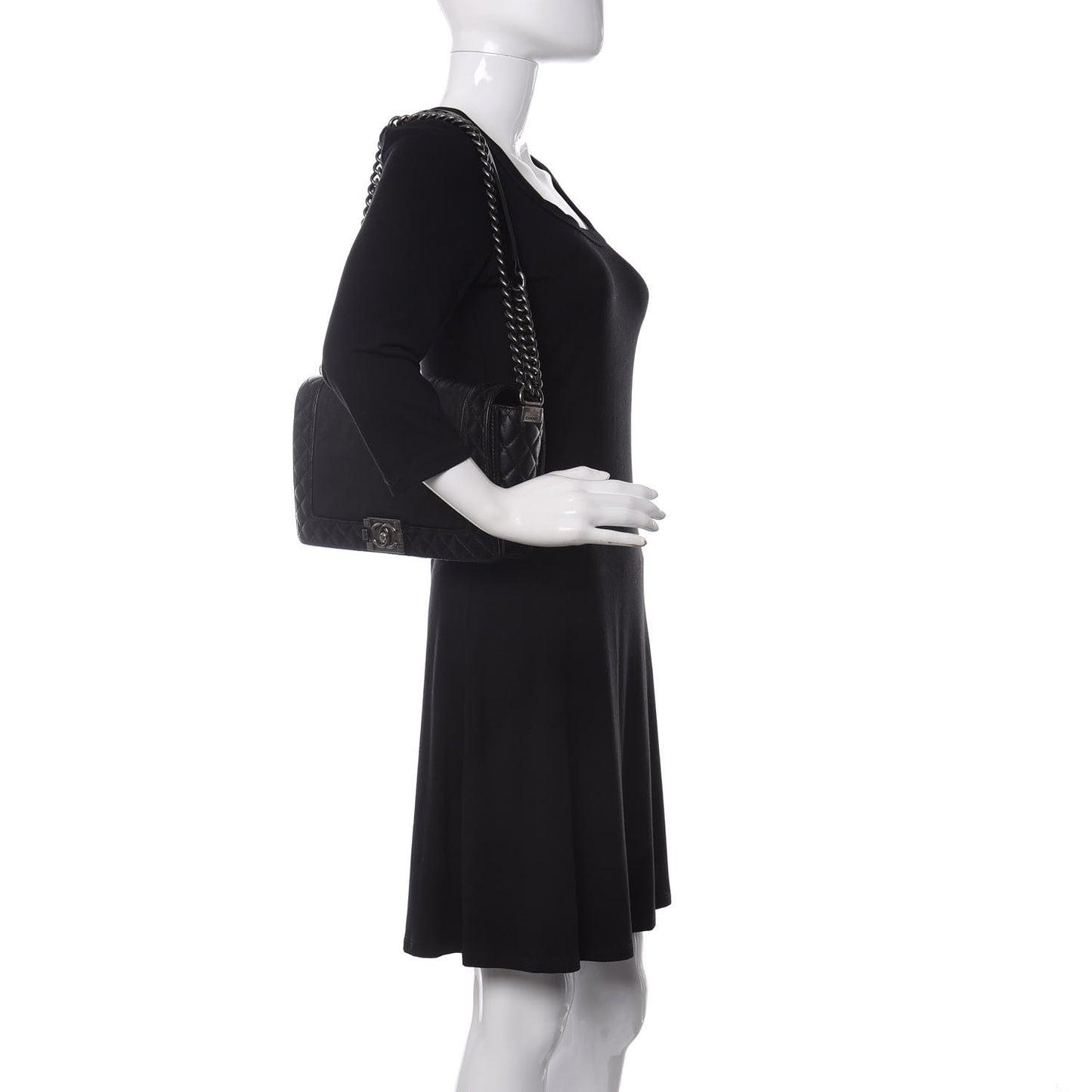 Calfskin New Medium Boy Reverso Flap Black