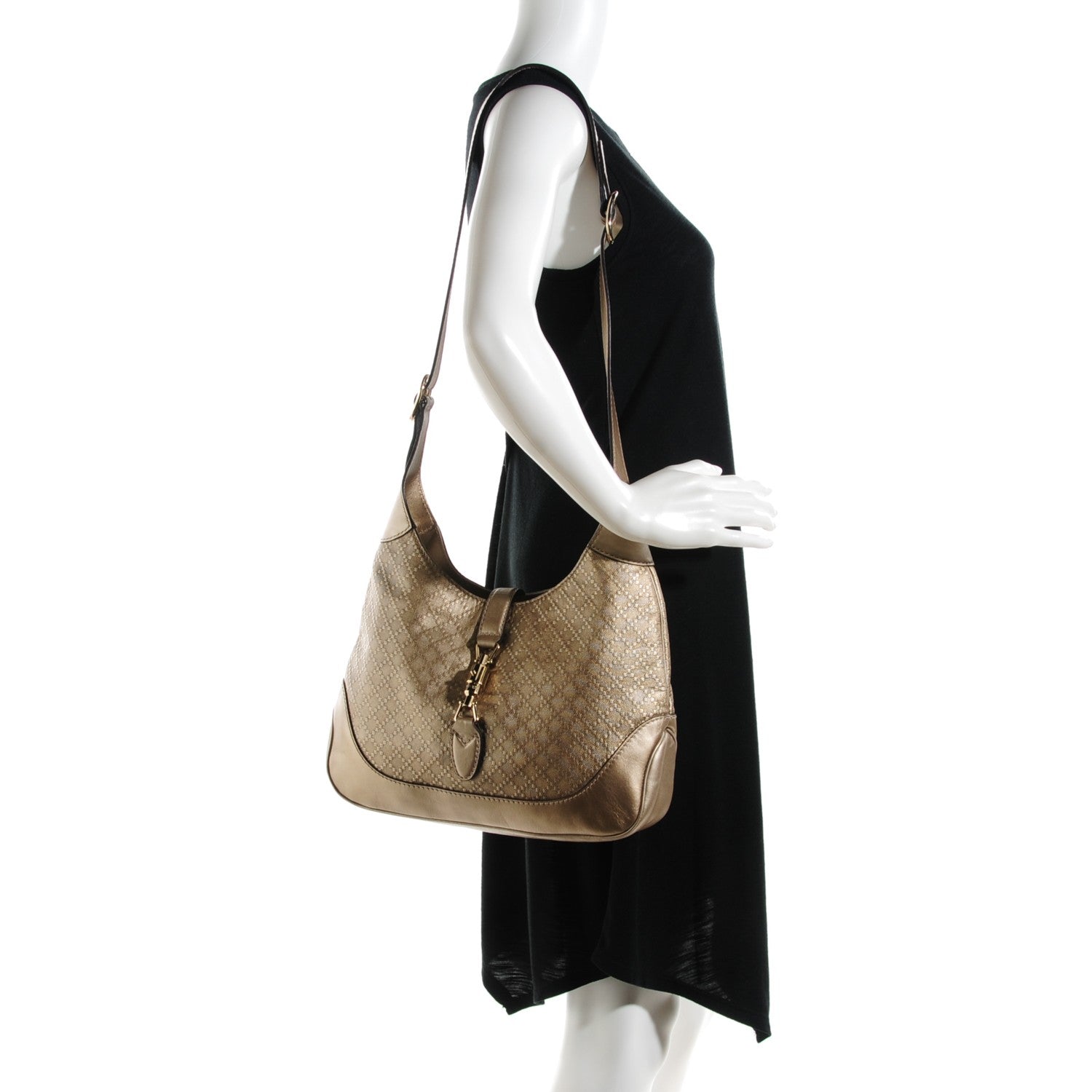 Gucci Diamante Medium New Jackie Shoulder Bag Champagne 2 of 7