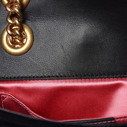 Gucci Velvet Matelasse Mini GG Marmont Shoulder Bag Black 9 of 9