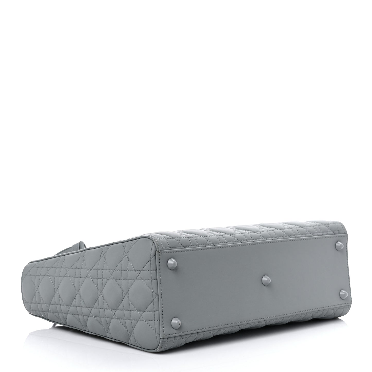 Ultra Matte Calfskin Cannage Large Lady Dior Grey Stone