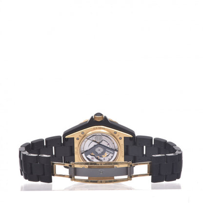 Chanel Stainless Steel 18K Yellow Gold Matte Ceramic 41mm J12 Automatic Watch Black 6 of 6