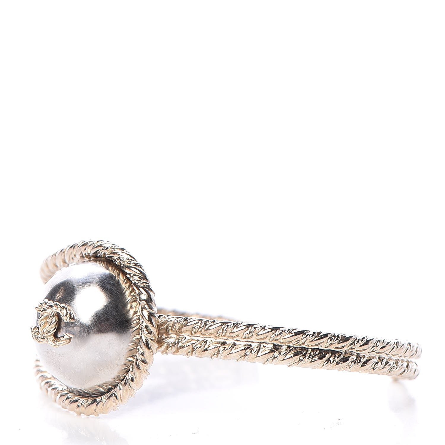 Chanel Pearl CC Cuff Gold 3 of 5