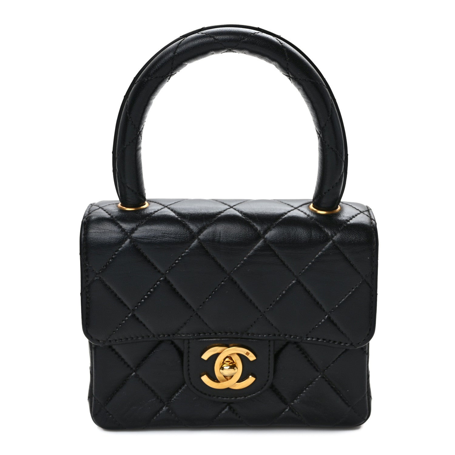 Chanel Lambskin Quilted Mini Kelly Flap Bag Black 1 of 11