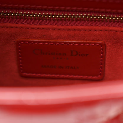 Christian Dior Patent Cannage Small Lady Dior Red 6 of 10