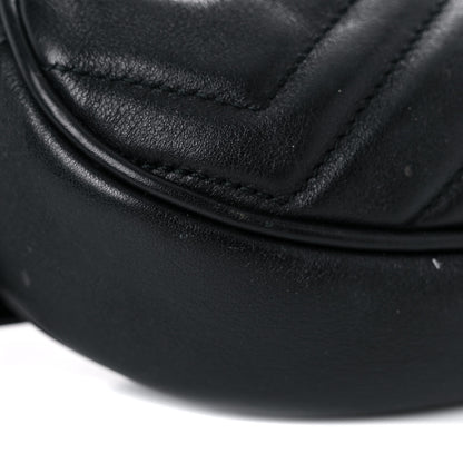 Gucci Calfskin Matelasse GG Marmont Belt Bag 85 34 Black 8 of 21