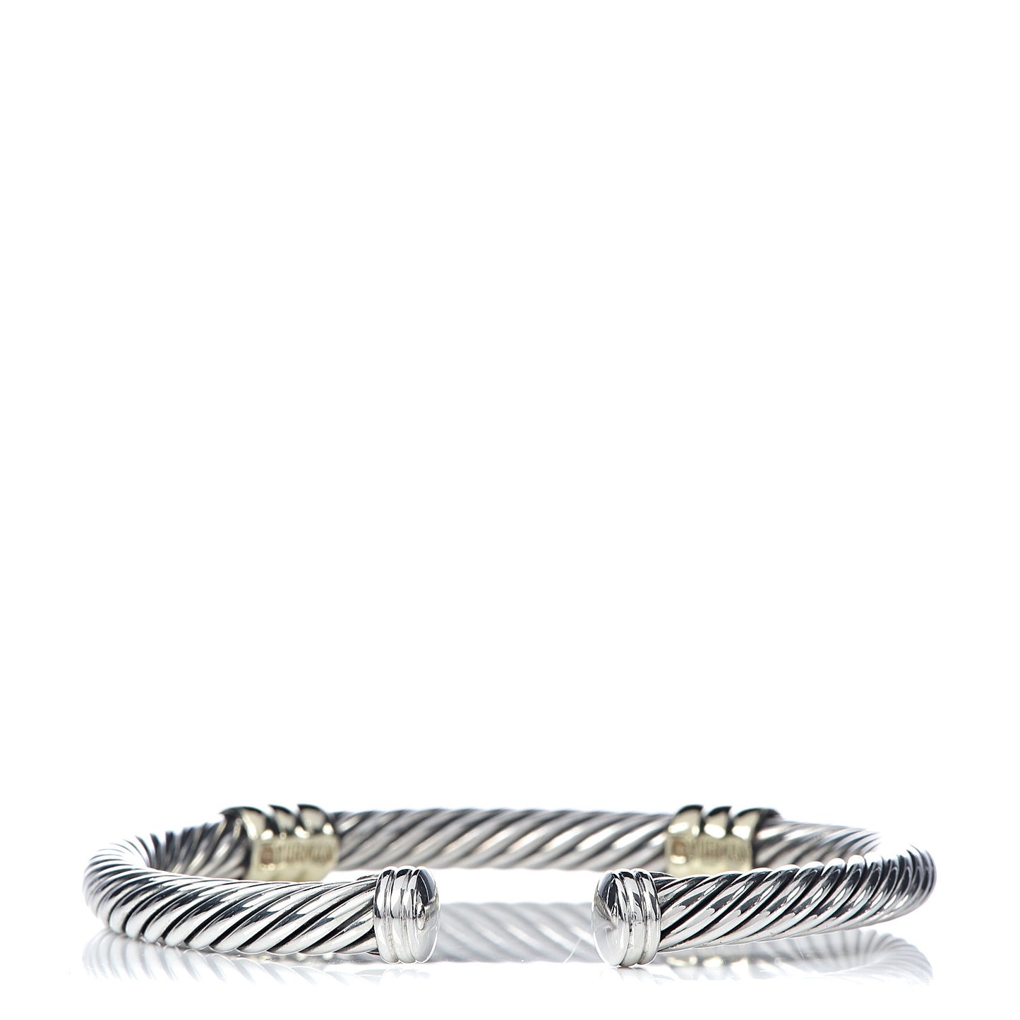 Sterling Silver 14K Yellow Gold 5mm Double Station Cable Classics Bracelet