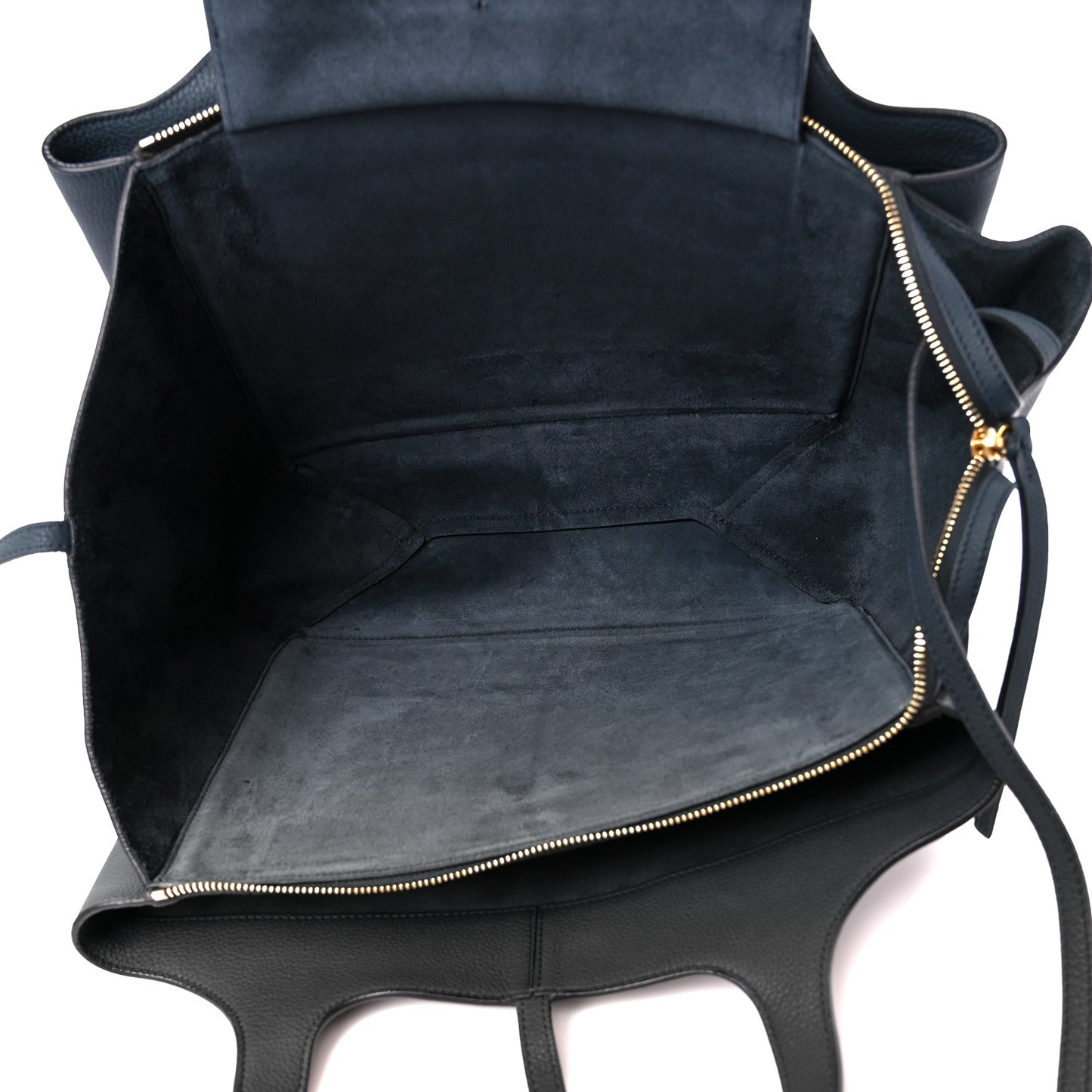 Baby Grained Calfskin Medium Tri-Fold Bag Dark Sea
