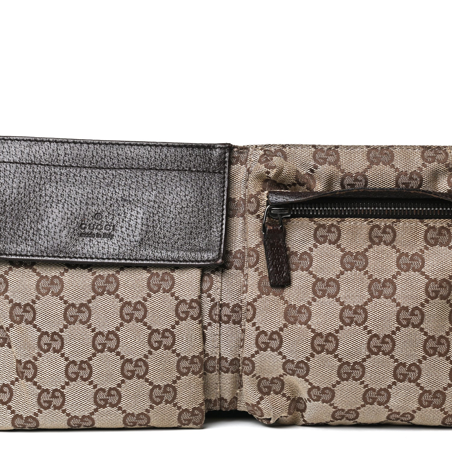 Gucci GG Monogram Double Pocket Belt Bag Dark Brown 6 of 12
