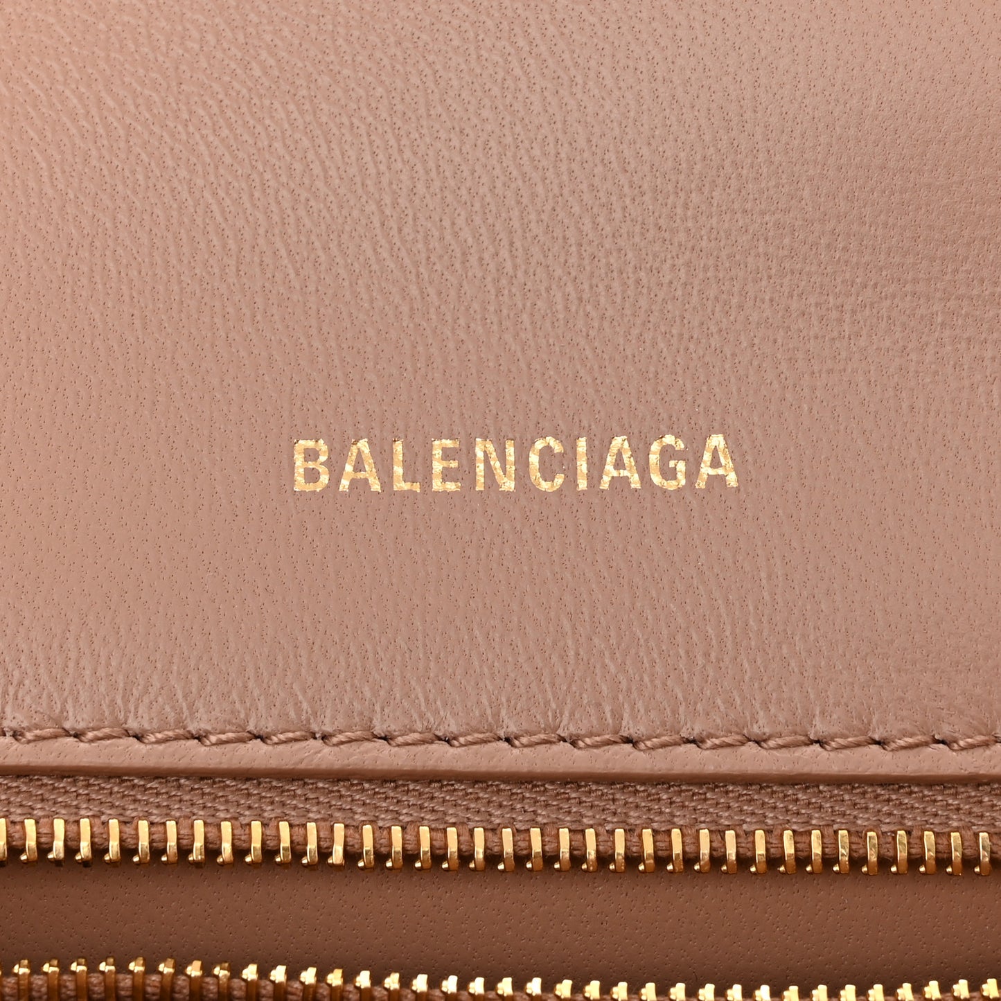 Grained Calfskin Small Hourglass Top Handle Bag Nude Beige