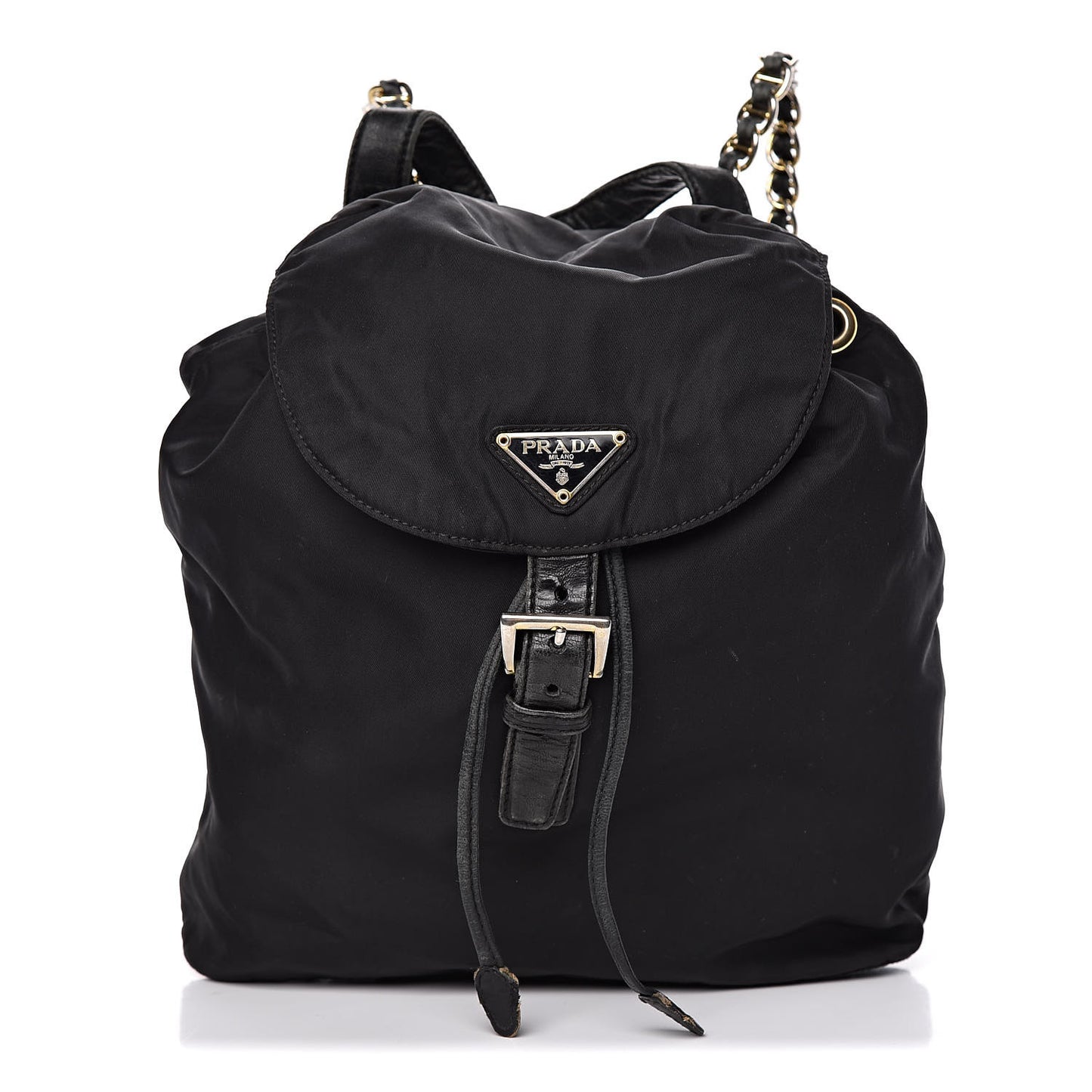 Tessuto Nylon Vela Chain Backpack Black