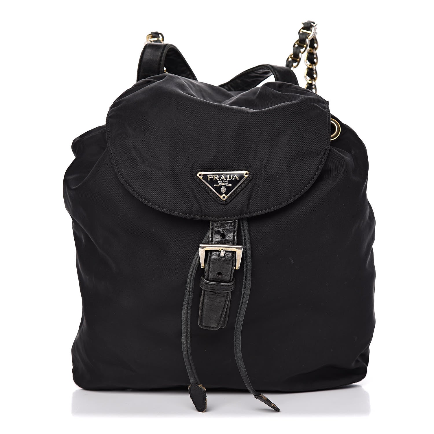 Prada Tessuto Nylon Vela Chain Backpack Black 1 of 17