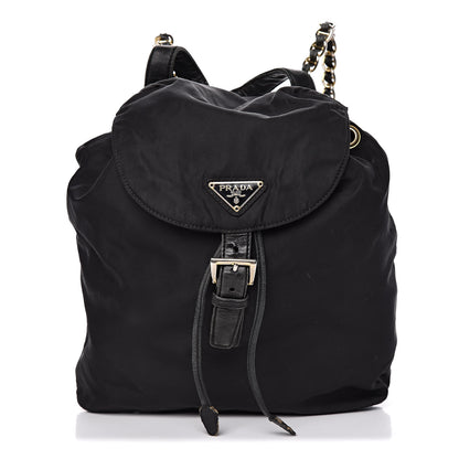 Prada Tessuto Nylon Vela Chain Backpack Black 1 of 17