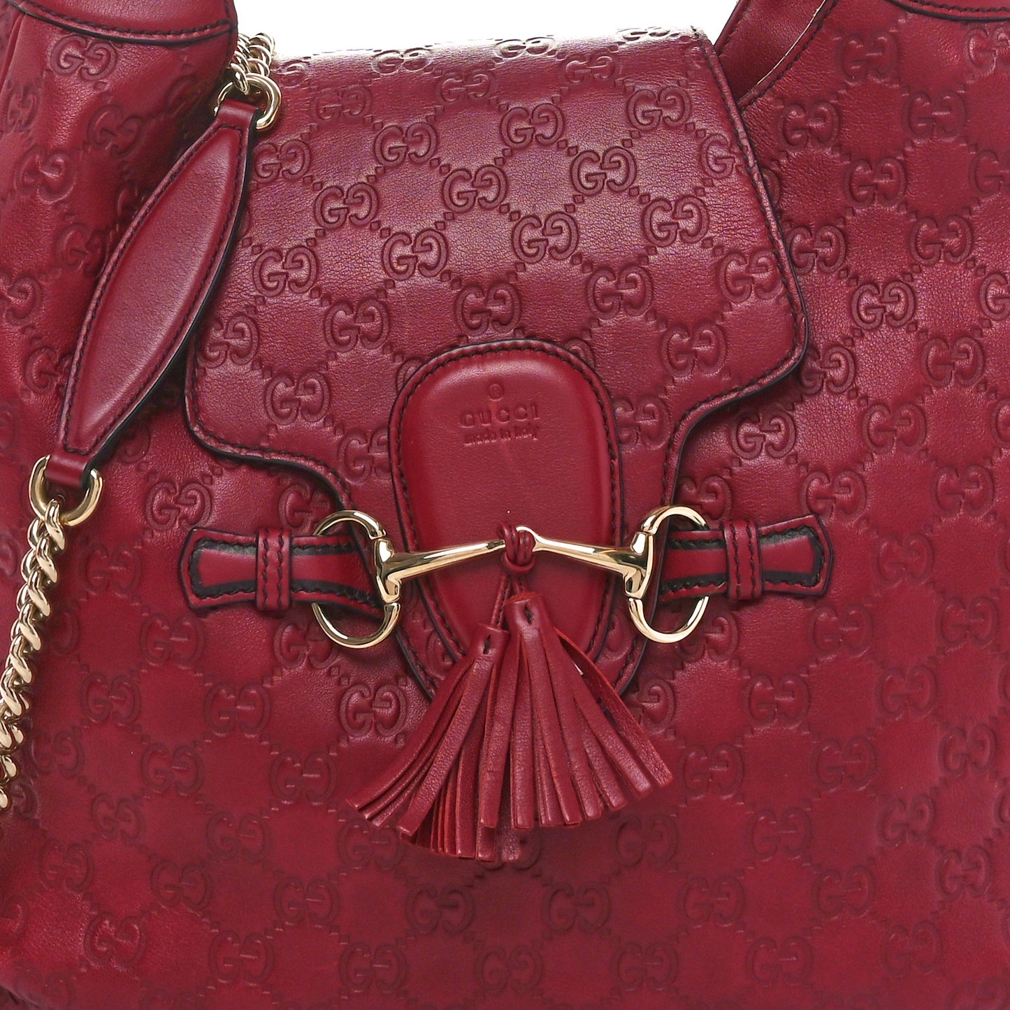 Soft Guccissima Medium Emily Hobo Classic Ruby