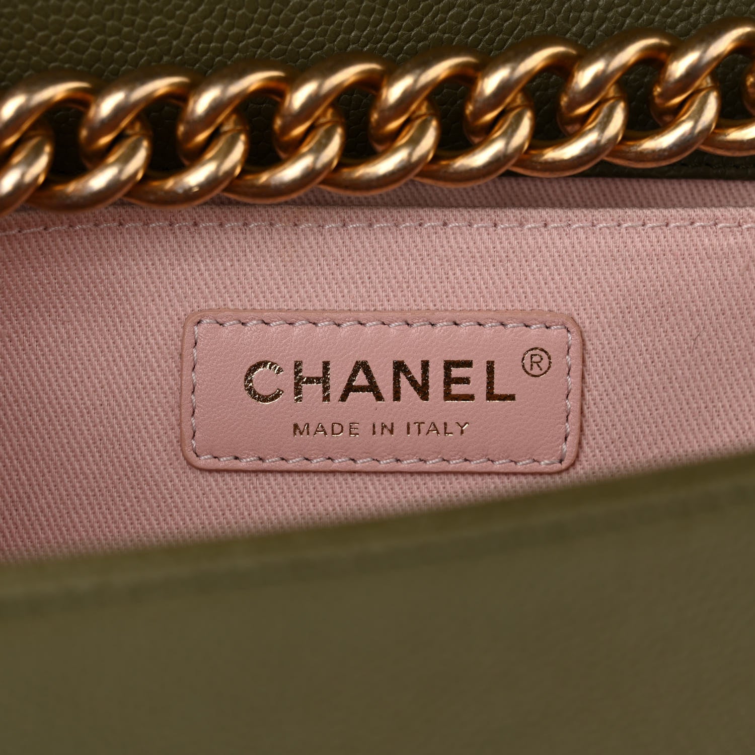 Chanel Caviar Quilted Medium Boy Flap Khaki 6 of 11