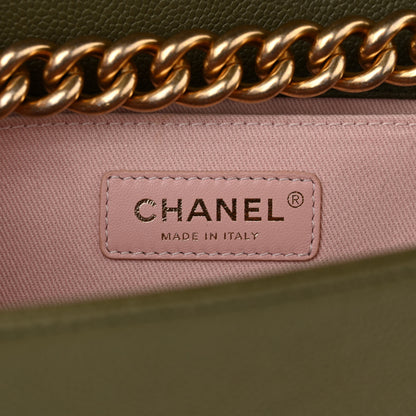 Chanel Caviar Quilted Medium Boy Flap Khaki 6 of 11
