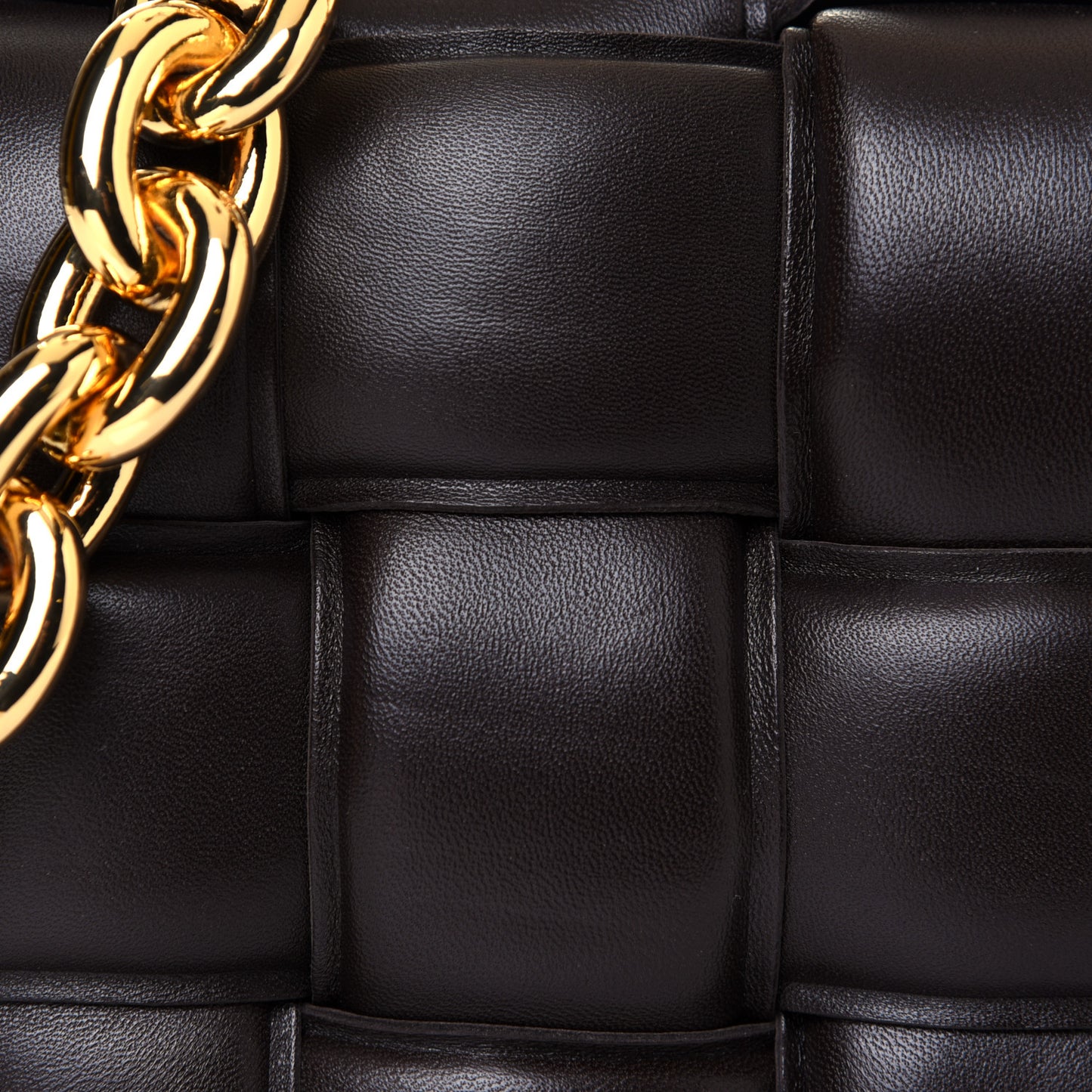 Lambskin Maxi Intreccio Padded Chain Cassette Crossbody Bag Black