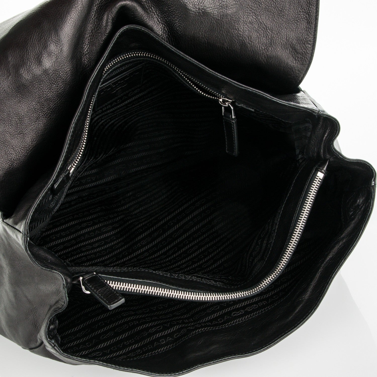 Prada Glace Calf Folding Briefcase Black Teak 5 of 6