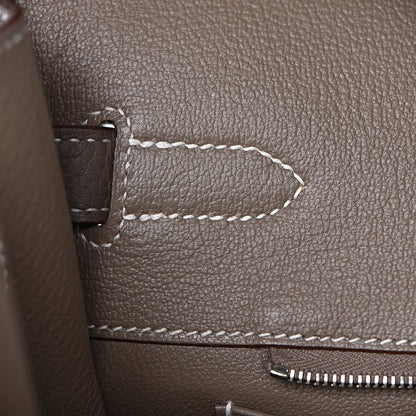 Hermes Taurillon Clemence Birkin 35 Etoupe 17 of 38