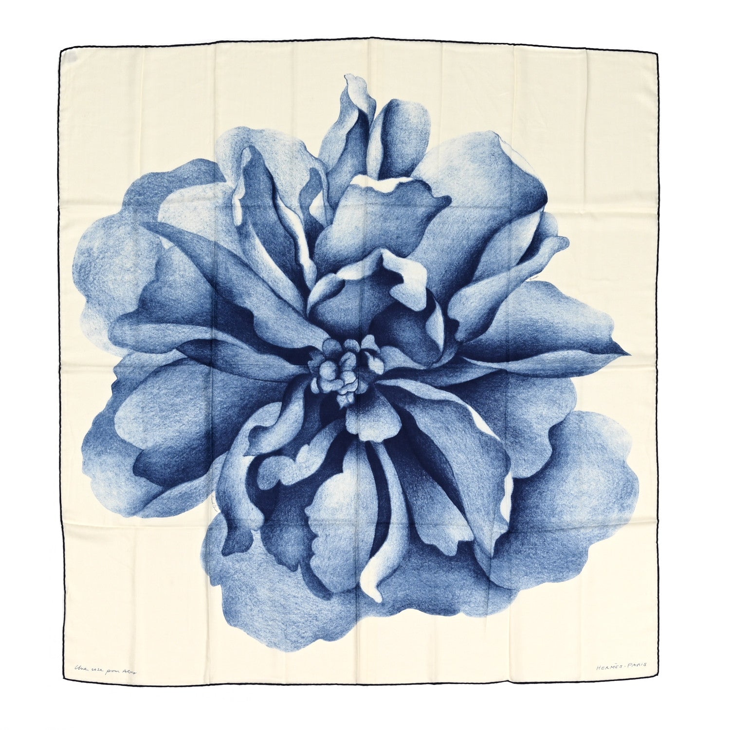 Hermes Cashmere Silk Une Rose Pour Alma Shawl 140 1 of 7