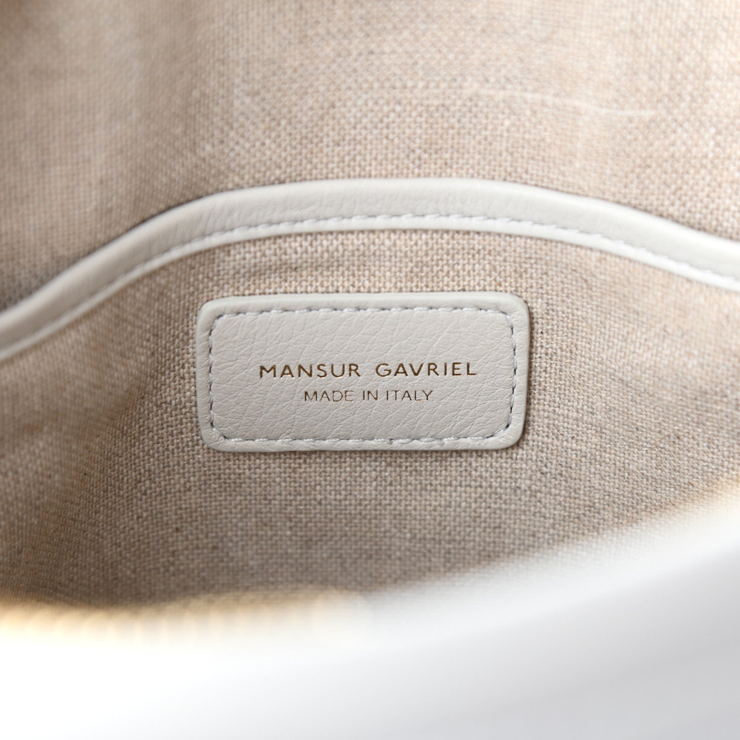 Mansur Gavriel Pebbled Calfskin Zip Bucket Bag Snow 6 of 10