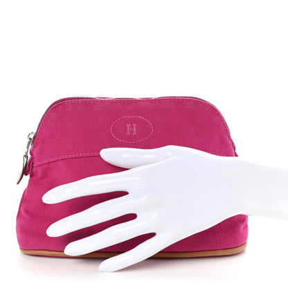 Hermes Cotton Canvas Mini Bolide Travel Cosmetic Pouch Hibiscus 2 of 10