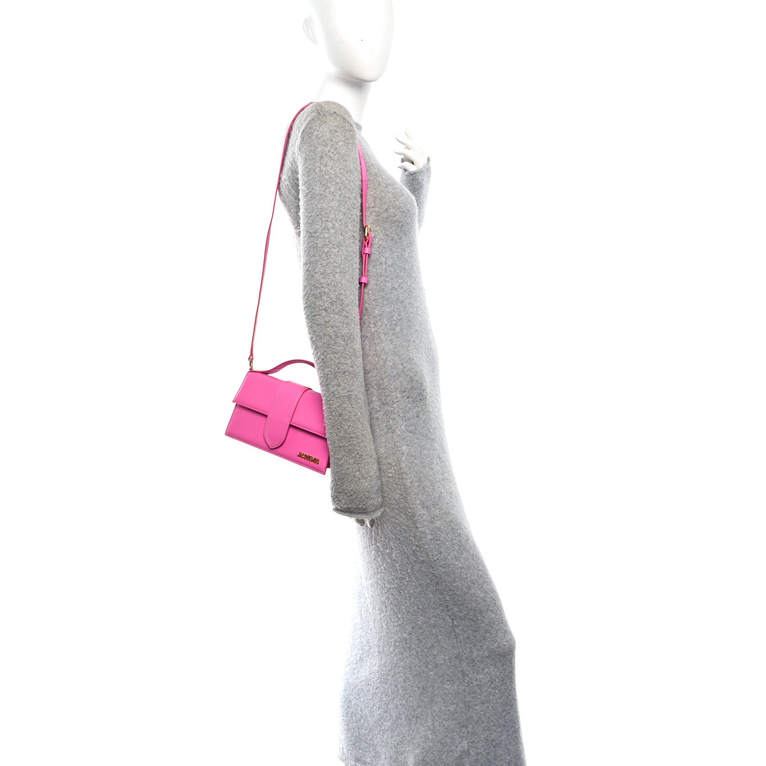 Jacquemus Smooth Calfskin Le Grand Bambino Neon Pink 1896181