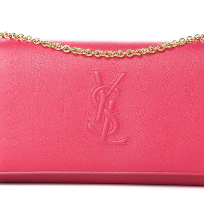 Saint Laurent Calfskin Belle de Jour Chain Clutch Fuchsia 8 of 13