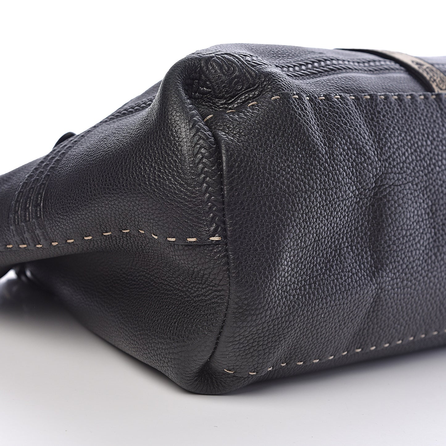 Calfskin Romano Selleria Large Villa Borghese Tote Black