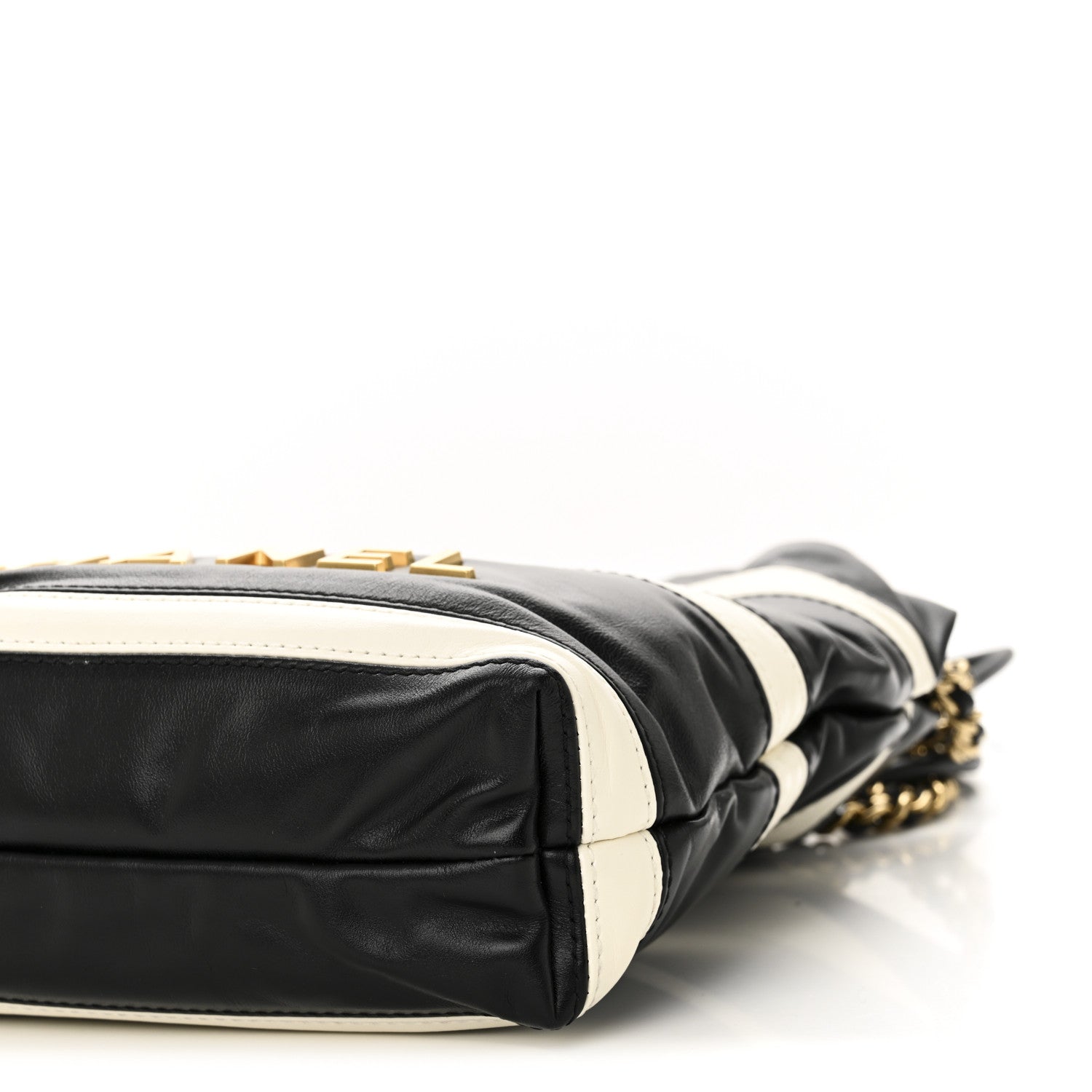 Chanel Shiny Calfskin Striped Mini Chanel 22 Black White 10 of 10