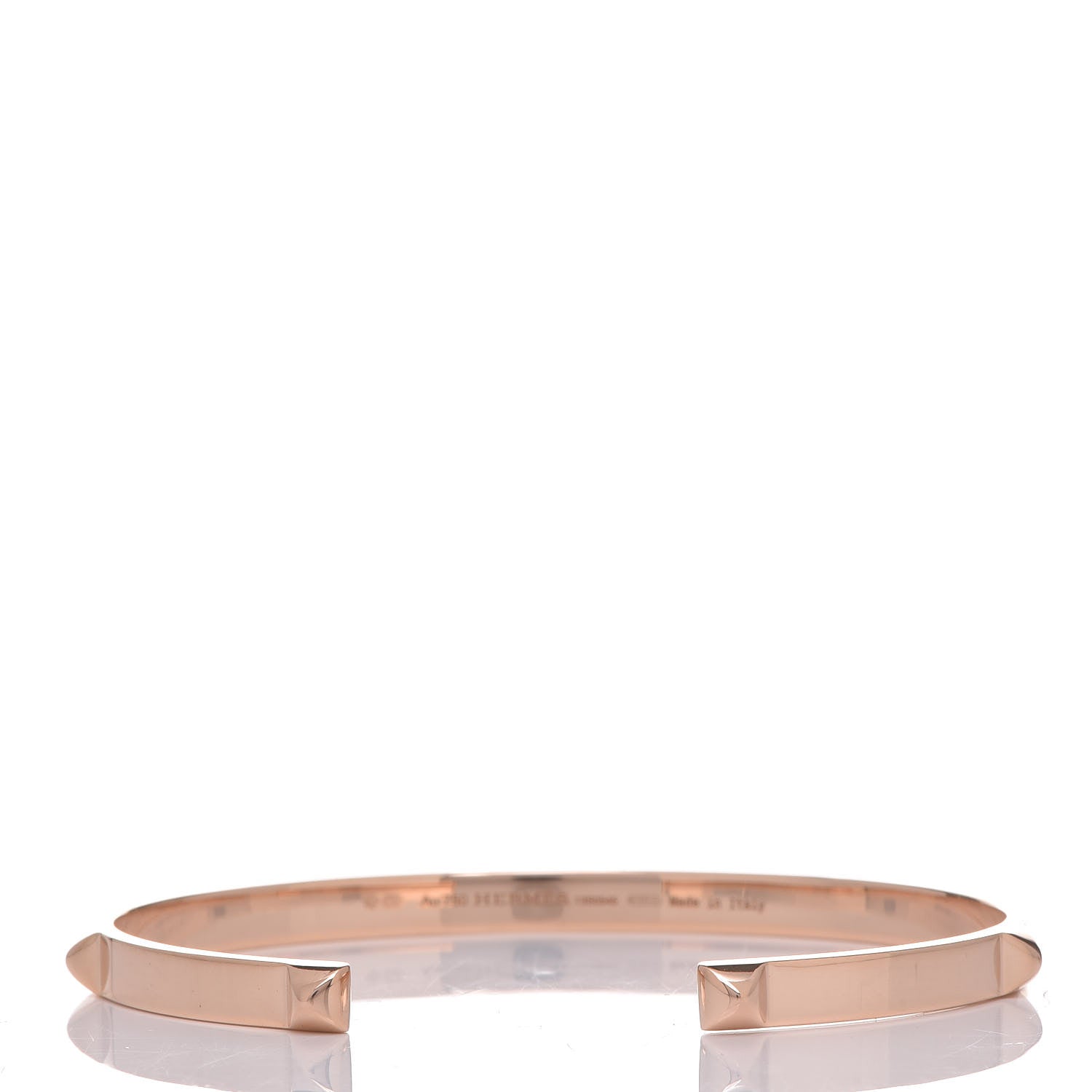 Hermes 18K Rose Gold Mini Clous Bracelet 3 of 5