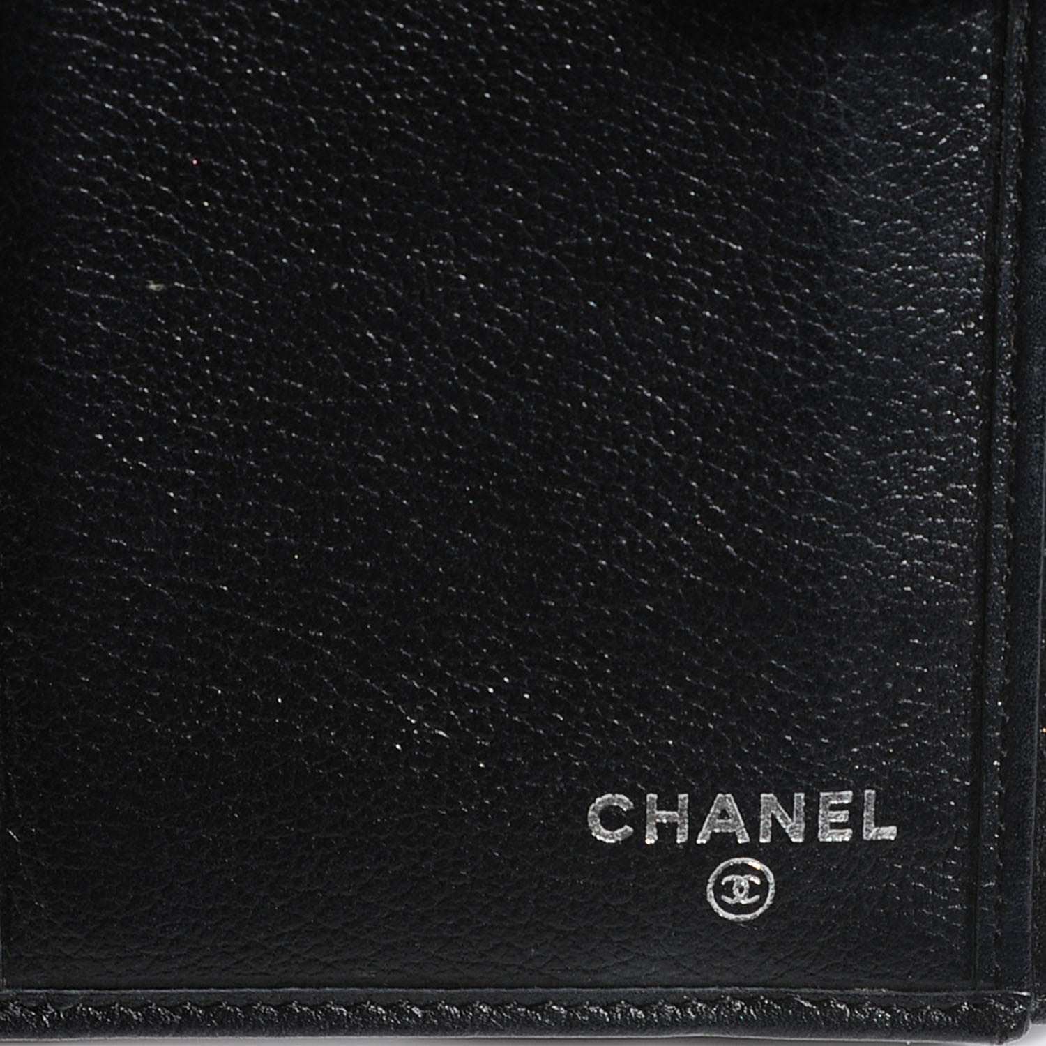 Chanel Goatskin Camellia Embossed Flap Wallet Black 6 of 8