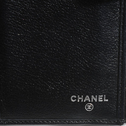 Chanel Goatskin Camellia Embossed Flap Wallet Black 6 of 8