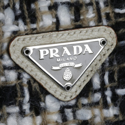 Prada Tweed Vitello Flat Tote 7 of 9