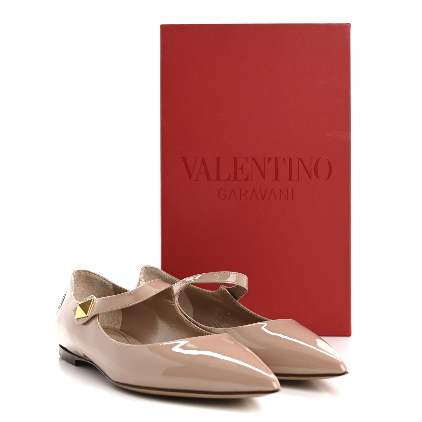 Patent Tiptoe Ballerina Flats 37 Rose Cannelle