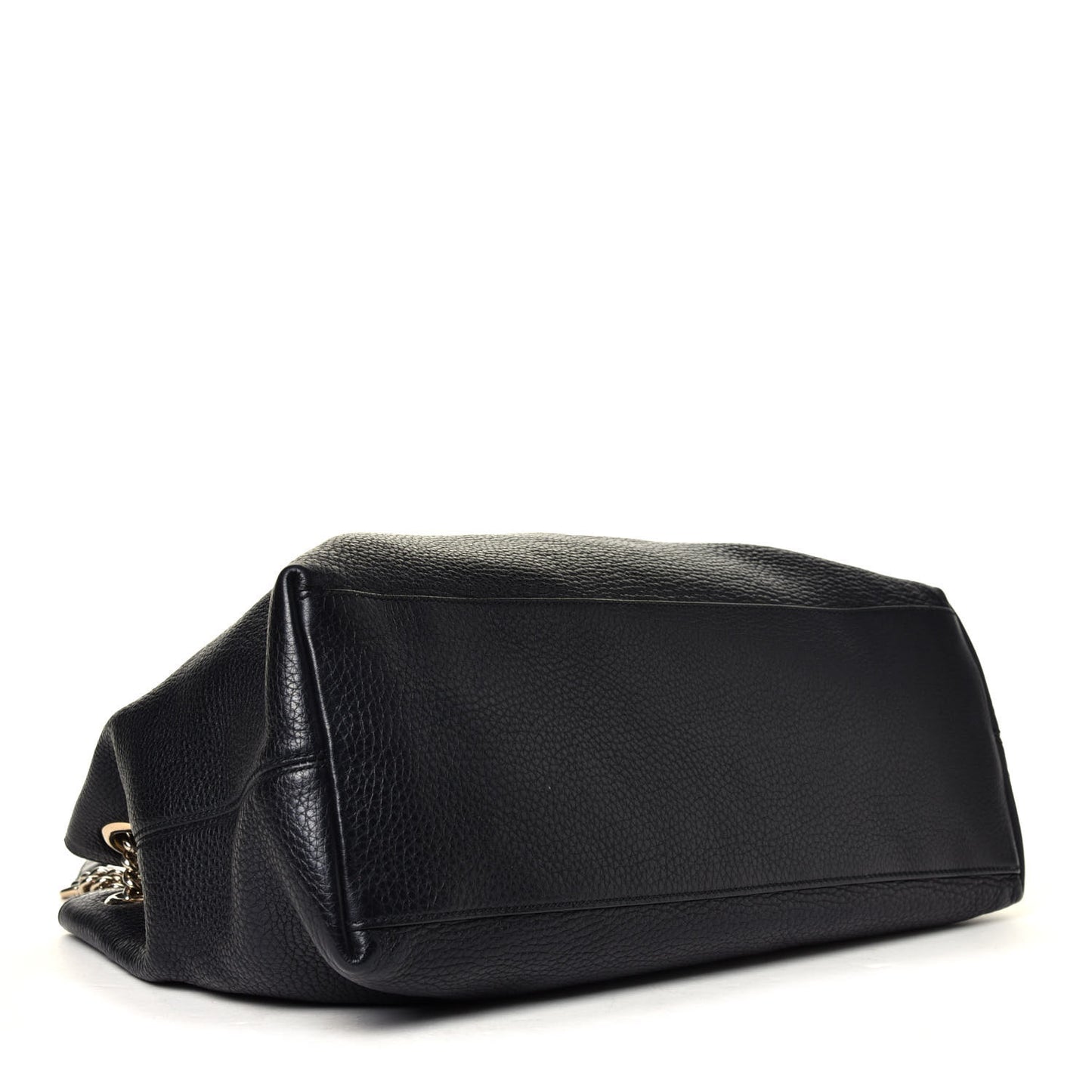 Pebbled Calfskin Medium Soho Chain Shoulder Bag Black