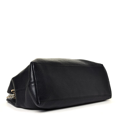 Gucci Pebbled Calfskin Medium Soho Chain Shoulder Bag Black 7 of 8