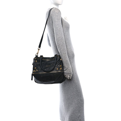 Givenchy Pebbled Calfskin Medium Bolt Stud Pandora Black 3 of 12