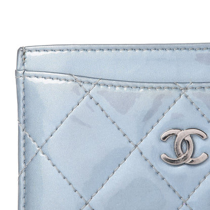 Chanel Patent Calfskin Quilted Card Holder Light Blue 14 of 17
