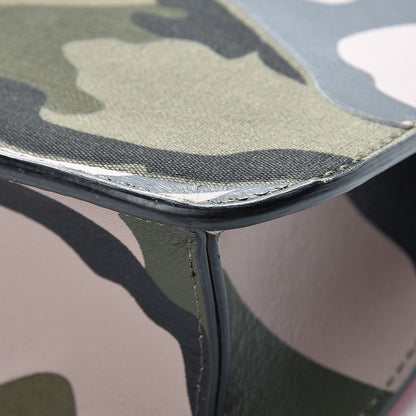 Valentino Garavani Nappa Canvas Camouflage Medium Glam Lock Rockstud Flap Fuxia Fluo 10 of 14