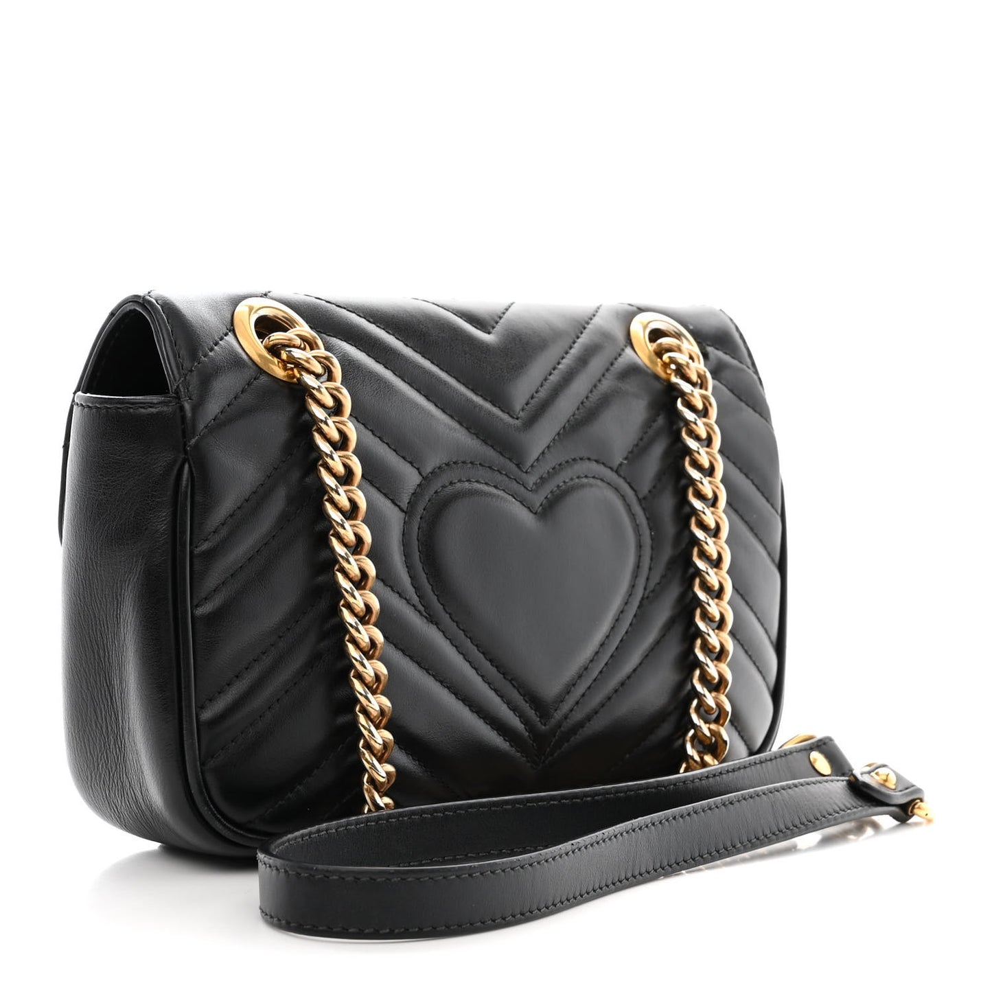 Calfskin Matelasse Mini GG Marmont Shoulder Bag Black
