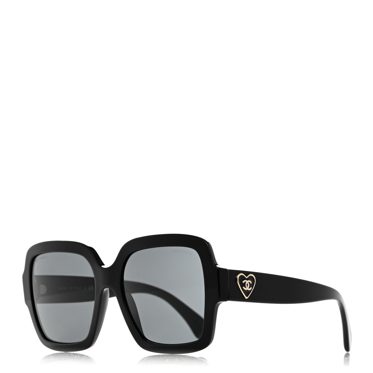 Chanel Acetate Square Heart Sunglasses 5479 Black 1 of 8