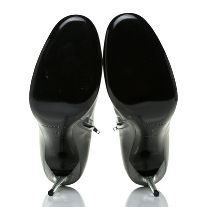 Balenciaga Calkfskin Round Toe Steel Transparent Heel 110mm Booties 39 Asphalte 6 of 8