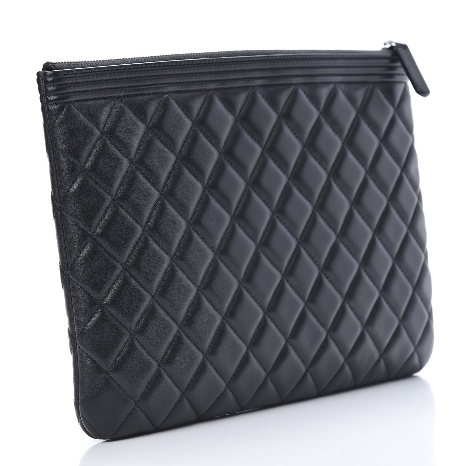 Chanel Lambskin Quilted Medium Boy Cosmetic Case Black 3 of 8