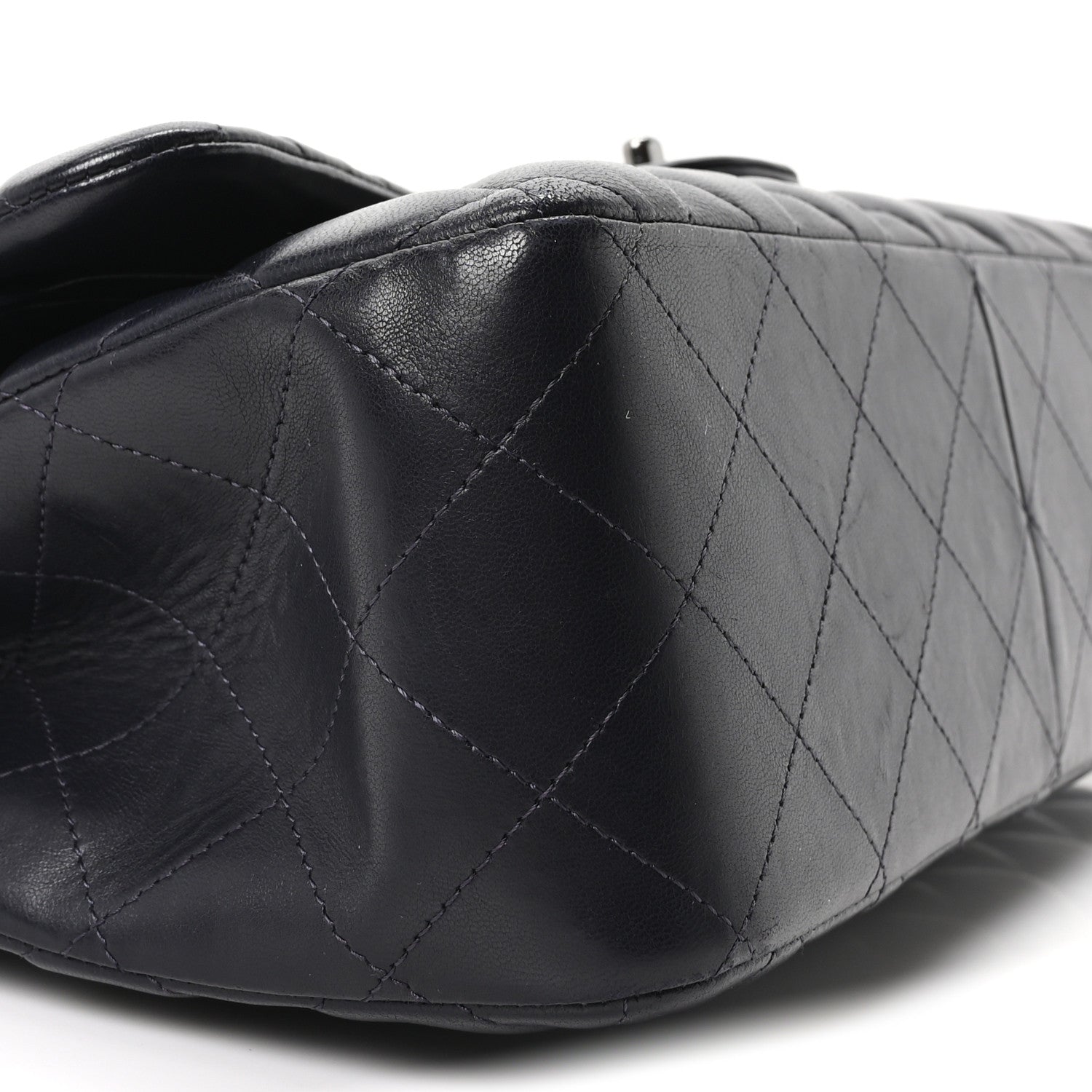 Chanel Lambskin Quilted Jumbo Double Flap Navy 9 of 10