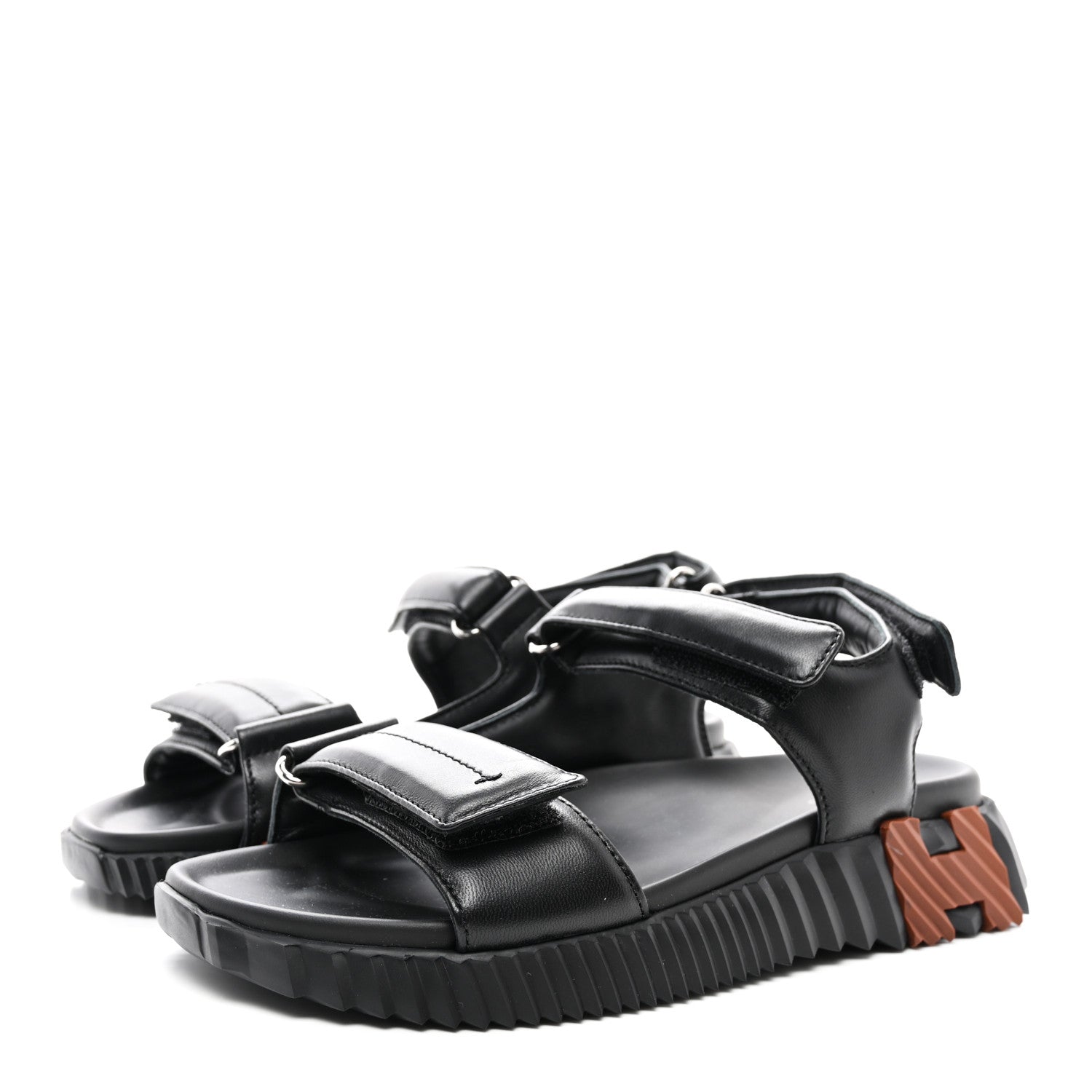 Hermes Nappa Junior Sandals 38 Black 3 of 9